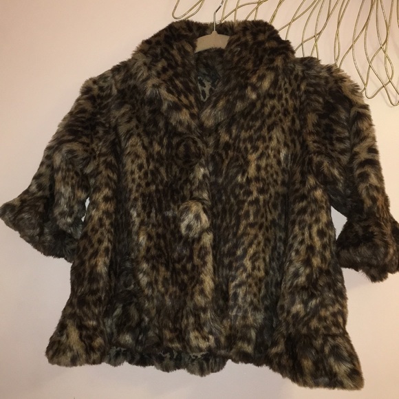 Other - Girl’s Beautiful Fake Fur Swing Coat, Size 7/8